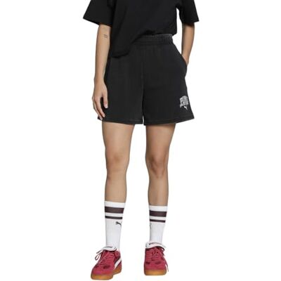 Puma Damen Class Washed Shorts 5" TR Gestrickte Shorts, Black, Puma Damen Class Washed Shorts 5" TR Gestrickte Shorts, Black,