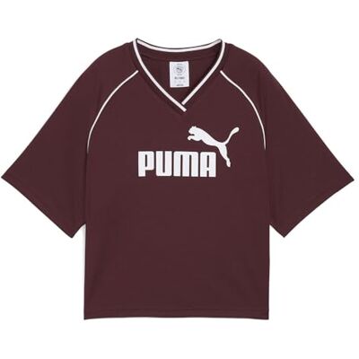 Puma Damen ESS Relaxed Cropped Football Jersey Trikots, Rubinschimmer, M EU Puma Damen ESS Relaxed Cropped Football Jersey Trikots, Rubinschimmer, M EU
