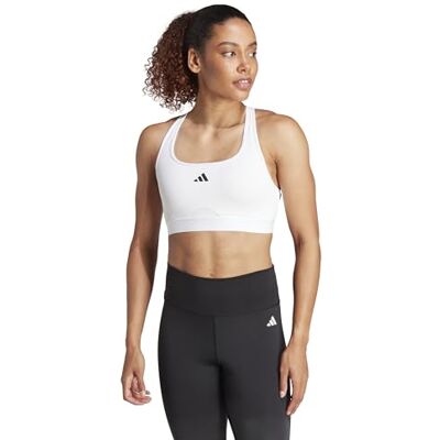 Adidas Women's Powerreact Training Medium-Support Bra Sport-BH, White/Black, S D-DD Adidas Women's Powerreact Training Medium-Support Bra Sport-BH, White/Black, S D-DD