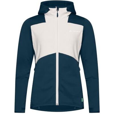 VAUDE Damen Fleece Jacke Monviso Hooded Grid Fleece Jacket, elastisch, warm, feuchtigkeitsregulierend und schnelltrocknend, Passform: Slim fit, dark sea/white, 38 VAUDE Damen Fleece Jacke Monviso Hooded Grid Fleece Jacket, elastisch, warm, feuchtigkeitsregulierend und schnelltrocknend, Passform: Slim fit, dark sea/white, 38