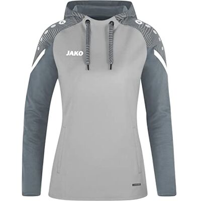 JAKO Damen Kapuzensweatshirt Performance, Soft Grey/Steingrau, 40 JAKO Damen Kapuzensweatshirt Performance, Soft Grey/Steingrau, 40