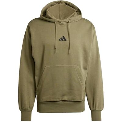 Adidas Herren Essentials Feelcozy Fleece Hoodie Sweatshirt, Olive strata/Black, XXL Adidas Herren Essentials Feelcozy Fleece Hoodie Sweatshirt, Olive strata/Black, XXL