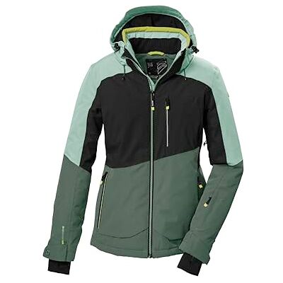 Killtec Damen Skijacke/Funktionsjacke mit abzippbarer Kapuze, Schneefang und Unterarmventilation KSW 37 WMN SKI JCKT, hell stahlmint, 46, 41971-000 Killtec Damen Skijacke/Funktionsjacke mit abzippbarer Kapuze, Schneefang und Unterarmventilation KSW 37 WMN SKI JCKT, hell stahlmint, 46, 41971-000