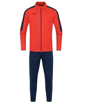 JAKO Kinder Trainingsanzug Polyester Power, Flame/Marine, 116 JAKO Kinder Trainingsanzug Polyester Power, Flame/Marine, 116