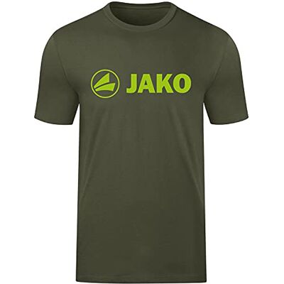 JAKO Herren T-Shirt Promo, Khaki/Neongrün, L JAKO Herren T-Shirt Promo, Khaki/Neongrün, L