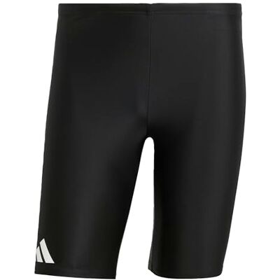 Adidas Men's Solid Swim Jammers, Black/White, 34 Adidas Men's Solid Swim Jammers, Black/White, 34