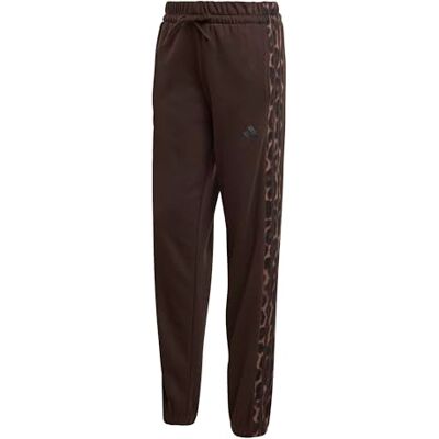 Adidas Women's Seasonal Essentials Leopard Print French Terry Pants with 3-Stripes, Aurora Coffee/Multicolor, M Adidas Women's Seasonal Essentials Leopard Print French Terry Pants with 3-Stripes, Aurora Coffee/Multicolor, M