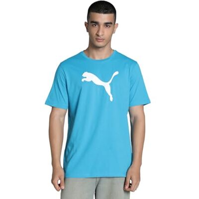 Puma Herren Teamrise Logo Jersey Baumwolle T-Shirts, Speed Blue- White, XXL EU Puma Herren Teamrise Logo Jersey Baumwolle T-Shirts, Speed Blue- White, XXL EU