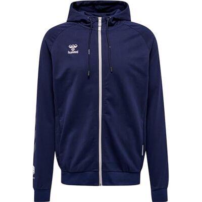 hummel Unisex Hmlmove Grid Cotton Zip Hoodie Sweatshirt, Marine, L EU hummel Unisex Hmlmove Grid Cotton Zip Hoodie Sweatshirt, Marine, L EU