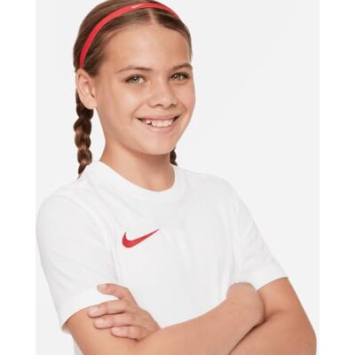 NIKE Unisex Kinder Y Nk Df Park Vii JSY T-Shirt, White/University Red, XL EU NIKE Unisex Kinder Y Nk Df Park Vii JSY T-Shirt, White/University Red, XL EU