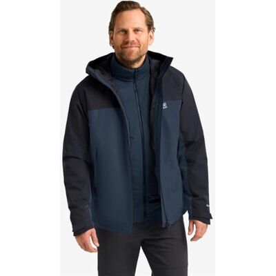 Jack Wolfskin Herren Wild Places 3in1 Jkt M, Midnight Sky, M EU Jack Wolfskin Herren Wild Places 3in1 Jkt M, Midnight Sky, M EU