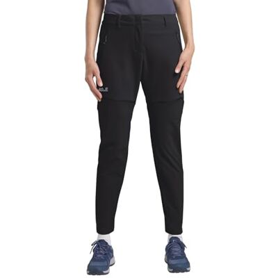 Jack Wolfskin Damen Hikeout Zip Away Pants Wanderhose, Schwarz, 44 EU Jack Wolfskin Damen Hikeout Zip Away Pants Wanderhose, Schwarz, 44 EU