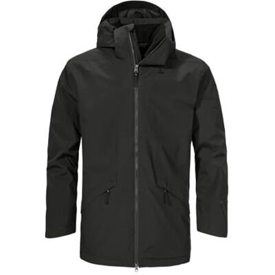Schöffel Herren Ins Parka Style Malkay MNS, wind- und wasserdichte Jacke, leicht gefütterte Allwetterjacke, Hardshelljacke mit verstellbarer, abnehmbarer Kapuze, black, 50 Schöffel Herren Ins Parka Style Malkay MNS, wind- und wasserdichte Jacke, leicht gefütterte Allwetterjacke, Hardshelljacke mit verstellbarer, abnehmbarer Kapuze, black, 50