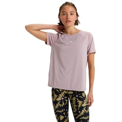 Roxy Strickoberteil, kurzärmlig, Move Free Mesh, Tee, Violett, Größe M Roxy Strickoberteil, kurzärmlig, Move Free Mesh, Tee, Violett, Größe M