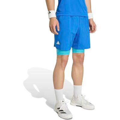 Adidas Men's Club Tennis Climacool 2IN1 Shorts, Glory Blue, S Adidas Men's Club Tennis Climacool 2IN1 Shorts, Glory Blue, S