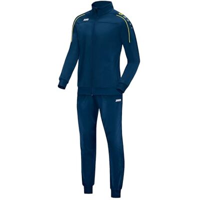 JAKO Unisex Trainingsanzug Polyester Classico, Nightblue/Citro, S JAKO Unisex Trainingsanzug Polyester Classico, Nightblue/Citro, S