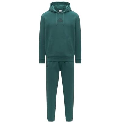 Kappa Herren Trainingsanzug Regular Fit aus angerautem Sweatshirt mit Kapuze, Fronttasche, Omini Logo und Lettering auf der Brust und Hose, Farbe Grüner Jasper, Größe XXL Kappa Herren Trainingsanzug Regular Fit aus angerautem Sweatshirt mit Kapuze, Fronttasche, Omini Logo und Lettering auf der Brust und Hose, Farbe Grüner Jasper, Größe XXL