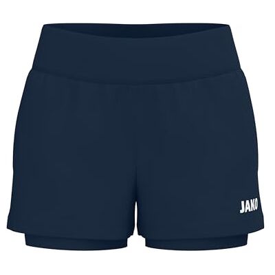 JAKO Damen 2-in-1 Shorts One, Marine, 38 JAKO Damen 2-in-1 Shorts One, Marine, 38