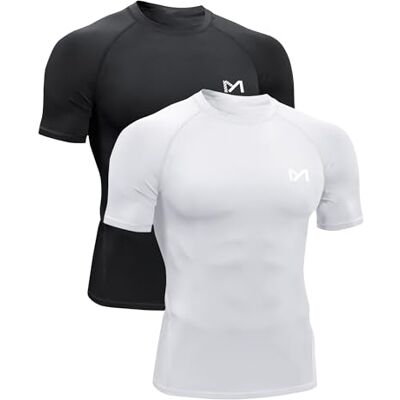 MEETYOO Kompressionsshirt Herren,Funktionsshirt Kurzarm Fitnessshirt Männer Sportshirt Atmungsaktiv Laufshirt für Laufen Jogging Sportshirt Turnhalle,Schwarz+Weiß,XXL MEETYOO Kompressionsshirt Herren,Funktionsshirt Kurzarm Fitnessshirt Männer Sportshirt Atmungsaktiv Laufshirt für Laufen Jogging Sportshirt Turnhalle,Schwarz+Weiß,XXL