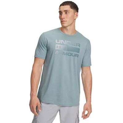 Under Armour Herren Team Issue Wordmark Kurzarmshirt, schnelltrocknendes Sportshirt aus stretchiger Baumwollmischung, weiches Herren T-Shirt mit Logodruck,Serpentine / / Jasper Blue,SM Under Armour Herren Team Issue Wordmark Kurzarmshirt, schnelltrocknendes Sportshirt aus stretchiger Baumwollmischung, weiches Herren T-Shirt mit Logodruck,Serpentine / / Jasper Blue,SM