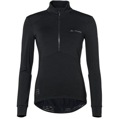 VAUDE Damen Langarm Fahrradtrikot Kuro Halfzip LS Tricot, warm, atmungsaktiv & schnelltrocknend, Passform: Slim fit, Black, 34 VAUDE Damen Langarm Fahrradtrikot Kuro Halfzip LS Tricot, warm, atmungsaktiv & schnelltrocknend, Passform: Slim fit, Black, 34