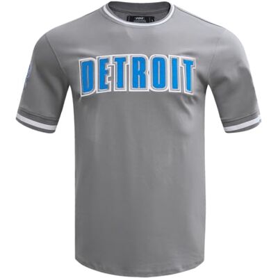 Pro Standard Mens NFL Detroit Lions Classic Chenille Kurzarm T‑Shirt Grau L Pro Standard Mens NFL Detroit Lions Classic Chenille Kurzarm T‑Shirt Grau L