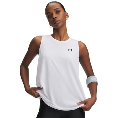 Under Armour Damen Tech Tank Top, (100) weiß/schwarz, Mittel Under Armour Damen Tech Tank Top, (100) weiß/schwarz, Mittel