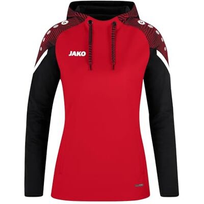JAKO Damen Kapuzensweatshirt Performance, Rot/Schwarz, 36 JAKO Damen Kapuzensweatshirt Performance, Rot/Schwarz, 36