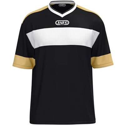 JAKO Unisex Trikot Club 92, Kurzarm, schwarz/weiß/Gold, M JAKO Unisex Trikot Club 92, Kurzarm, schwarz/weiß/Gold, M