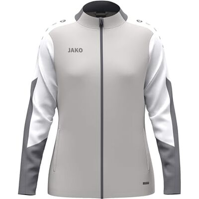 JAKO Damen Polyesterjacke Dynamic, hellgrau/weiß/grau, XL JAKO Damen Polyesterjacke Dynamic, hellgrau/weiß/grau, XL