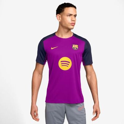 NIKE Fc Barcelona Strike Fußball-Kurzarmshirt Mit Dri-Fit-Technologie Für Herren, Vivid Purple/Midwest Gold, HJ7752-552, M NIKE Fc Barcelona Strike Fußball-Kurzarmshirt Mit Dri-Fit-Technologie Für Herren, Vivid Purple/Midwest Gold, HJ7752-552, M