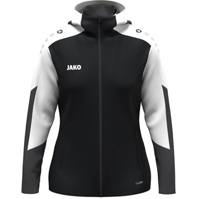JAKO Damen Kapuzenjacke Dynamic, schwarz/weiß/anthrazit, L JAKO Damen Kapuzenjacke Dynamic, schwarz/weiß/anthrazit, L