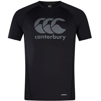 Canterbury Large Logo Superlight T-Shirt für Herren, Black/Gunmetal Grey, 4XL Canterbury Large Logo Superlight T-Shirt für Herren, Black/Gunmetal Grey, 4XL