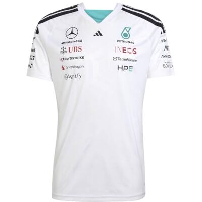 Adidas Men's Mercedes AMG Petronas Formula 1 Team Driver Jersey, White, S Adidas Men's Mercedes AMG Petronas Formula 1 Team Driver Jersey, White, S