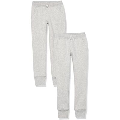 Amazon Essentials Mädchen Jogginghosen, 2er-Pack, Hellgrau Meliert, 10 Jahre Amazon Essentials Mädchen Jogginghosen, 2er-Pack, Hellgrau Meliert, 10 Jahre