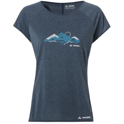 VAUDE Women's Tekoa T-Shirt II, Lässiges Damen T-Shirt, Dark sea/White, 34 VAUDE Women's Tekoa T-Shirt II, Lässiges Damen T-Shirt, Dark sea/White, 34