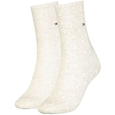 Tommy Hilfiger Damensocken mit Punkten Light Beige Melange 39/42 Tommy Hilfiger Damensocken mit Punkten Light Beige Melange 39/42