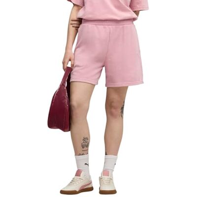 Puma Damen ESS Elevated Wash High-Waist 5" Strick-Shorts, Poised Pink, XL EU Puma Damen ESS Elevated Wash High-Waist 5" Strick-Shorts, Poised Pink, XL EU