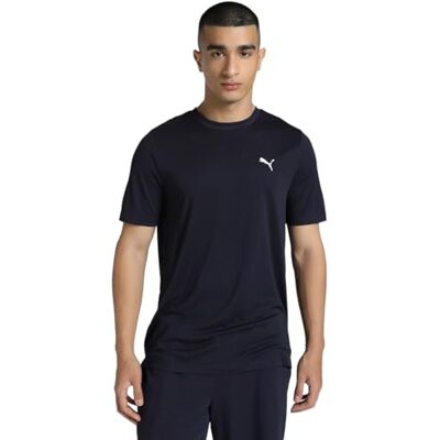 Puma Unisex ESS Small Logo Poly Tee T-Shirts, New Navy, Puma Unisex ESS Small Logo Poly Tee T-Shirts, New Navy,