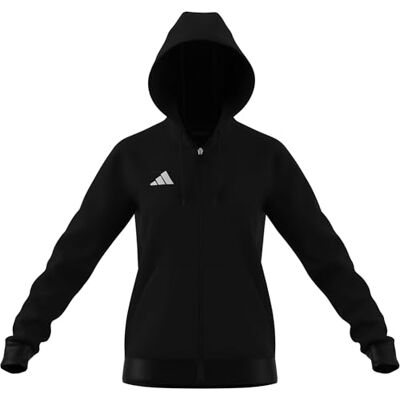 Adidas Damen Entrada26 Full Zip Hoodie Sweatshirt, Black/White, M Adidas Damen Entrada26 Full Zip Hoodie Sweatshirt, Black/White, M