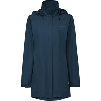VAUDE Damen Regenjacke Escape Parka, wasserdichter Regen-Parka, atmungsaktiv und winddicht, dark sea uni, 44 VAUDE Damen Regenjacke Escape Parka, wasserdichter Regen-Parka, atmungsaktiv und winddicht, dark sea uni, 44