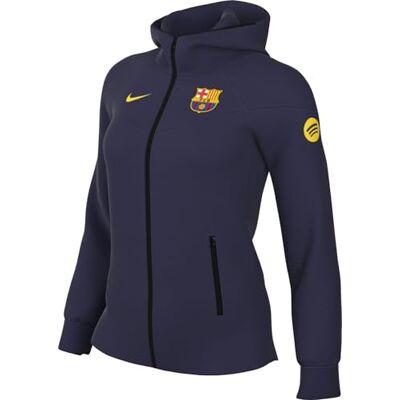 NIKE Fc Barcelona Tech Windrunner Fußball-Hoodie Mit Durchgehendem Reißverschluss Für Damen, Imperial Purple/Midwest Gold, HJ6497-595, L NIKE Fc Barcelona Tech Windrunner Fußball-Hoodie Mit Durchgehendem Reißverschluss Für Damen, Imperial Purple/Midwest Gold, HJ6497-595, L