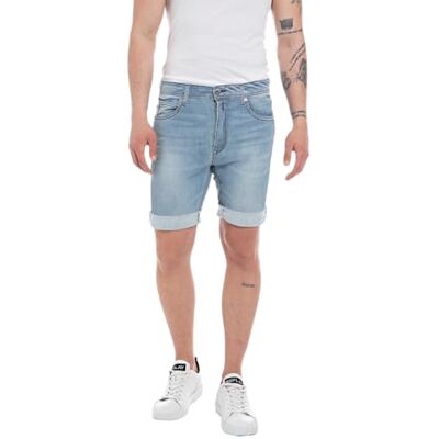 Replay Herren Jeans Shorts RBJ 901 Tapered-Fit mit Comfort Stretch, Light Blue 010 (Blau), 32 Replay Herren Jeans Shorts RBJ 901 Tapered-Fit mit Comfort Stretch, Light Blue 010 (Blau), 32