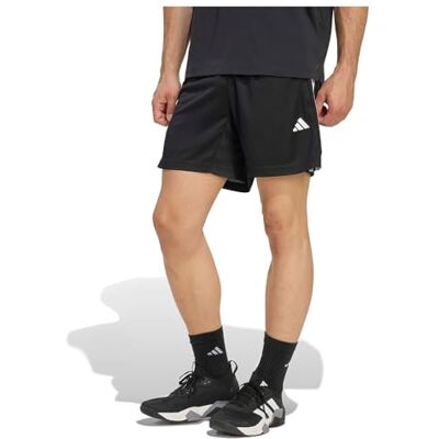 Adidas Herren Workout Essentials Base 3-Stripes Pique Short 7Inch Shorts, Black/White, M Adidas Herren Workout Essentials Base 3-Stripes Pique Short 7Inch Shorts, Black/White, M