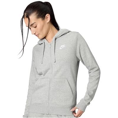 NIKE Baby Jungen Womens Team Club Full Zip Hoodie Ft Dark Heather Grey Sweatshirt, Grau, M EU NIKE Baby Jungen Womens Team Club Full Zip Hoodie Ft Dark Heather Grey Sweatshirt, Grau, M EU