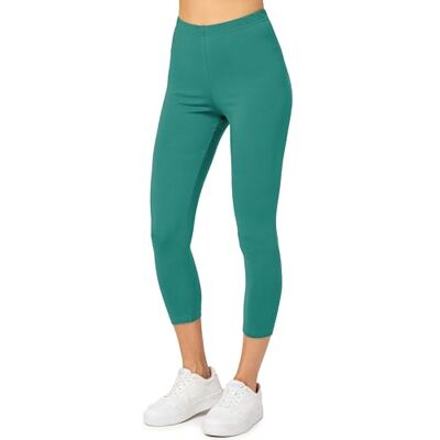 Merry Style Damen Leggings 3/4 aus Baumwolle mit Stretch – Leichte Capri Leggings Damen aus atmungsaktiver, elastischer Baumwolle, ideal für Yoga Sport Freizeit Reisen MS10-199 (Dunkeltürkis, S) Merry Style Damen Leggings 3/4 aus Baumwolle mit Stretch – Leichte Capri Leggings Damen aus atmungsaktiver, elastischer Baumwolle, ideal für Yoga Sport Freizeit Reisen MS10-199 (Dunkeltürkis, S)