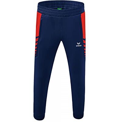 Erima Unisex Kinder Six Wings Funktionelle Trainingshose (1102205), New Navy/rot, 152 Erima Unisex Kinder Six Wings Funktionelle Trainingshose (1102205), New Navy/rot, 152