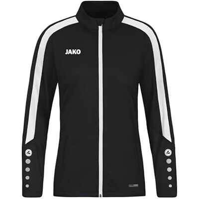 JAKO Damen Polyesterjacke Power, Schwarz, 38 JAKO Damen Polyesterjacke Power, Schwarz, 38