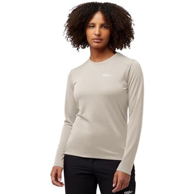 Jack Wolfskin Damen Vonnan Ls W T-Shirt, Pale Sand, L EU Jack Wolfskin Damen Vonnan Ls W T-Shirt, Pale Sand, L EU