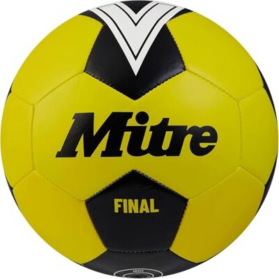 Mitre Final Freizeitfußball Ideal für Kinder Fußball-Geschenk Fußball, Fluoreszierendes Gelb/Schwarz, 4 Mitre Final Freizeitfußball Ideal für Kinder Fußball-Geschenk Fußball, Fluoreszierendes Gelb/Schwarz, 4